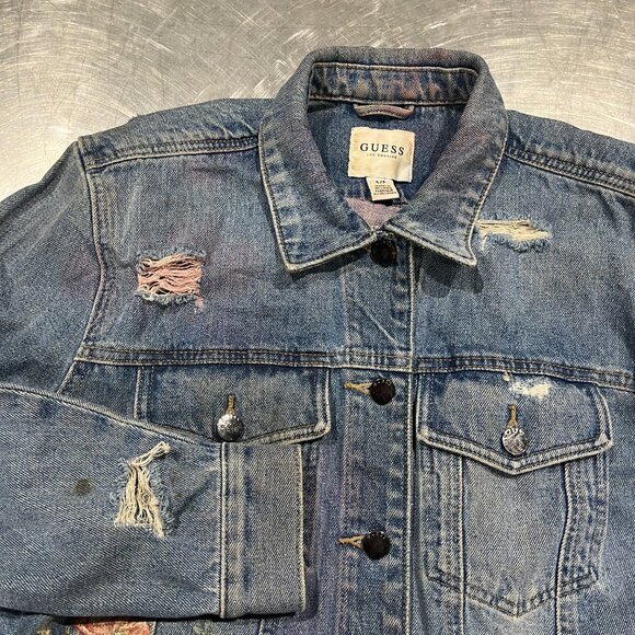 Vintage Guess Embroidered Art Denim Jacket (Women’s Size S) - Picture 4 of 9